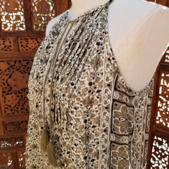 Joie Silk Green Tassel Sleeveless Tank Top Sz Small - Picture 9 of 9